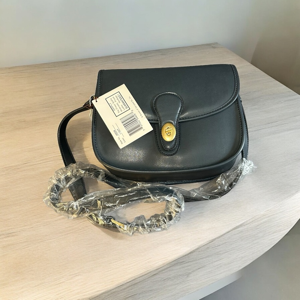 Vegan Leather Crossbody Bag • Navy • New with Mirror & Key Holder